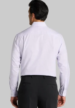 Traveler® Collection Traditional Fit Point Collar Grid Dress Shirt