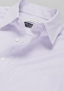 Traveler® Collection Traditional Fit Point Collar Grid Dress Shirt