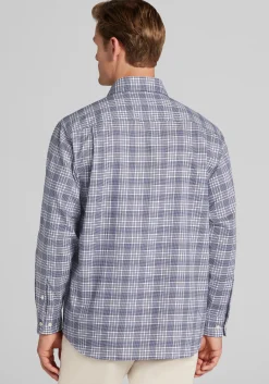 Traveler® Collection Traditional Fit Glen Plaid Button Up Shirt