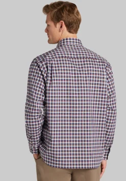 Traveler® Collection Traditional Fit Offset Check Pattern Button Up Shirt