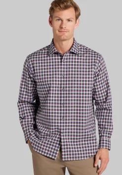 Traveler® Collection Traditional Fit Offset Check Pattern Button Up Shirt