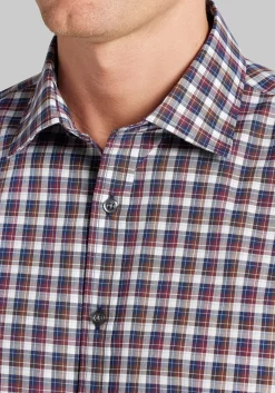 Traveler® Collection Traditional Fit Offset Check Pattern Button Up Shirt