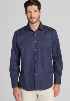 Traveler® Collection Traditional Fit Geo Micro Print Button Up Shirt