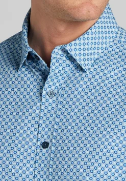 Traveler® COOLMOTION Geometric 4-Way Stretch Button Up Shirt - Big & Tall