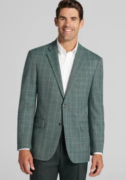 Traveler® COOLMOTION Tailored Fit Plaid Sportcoat - Big & Tall