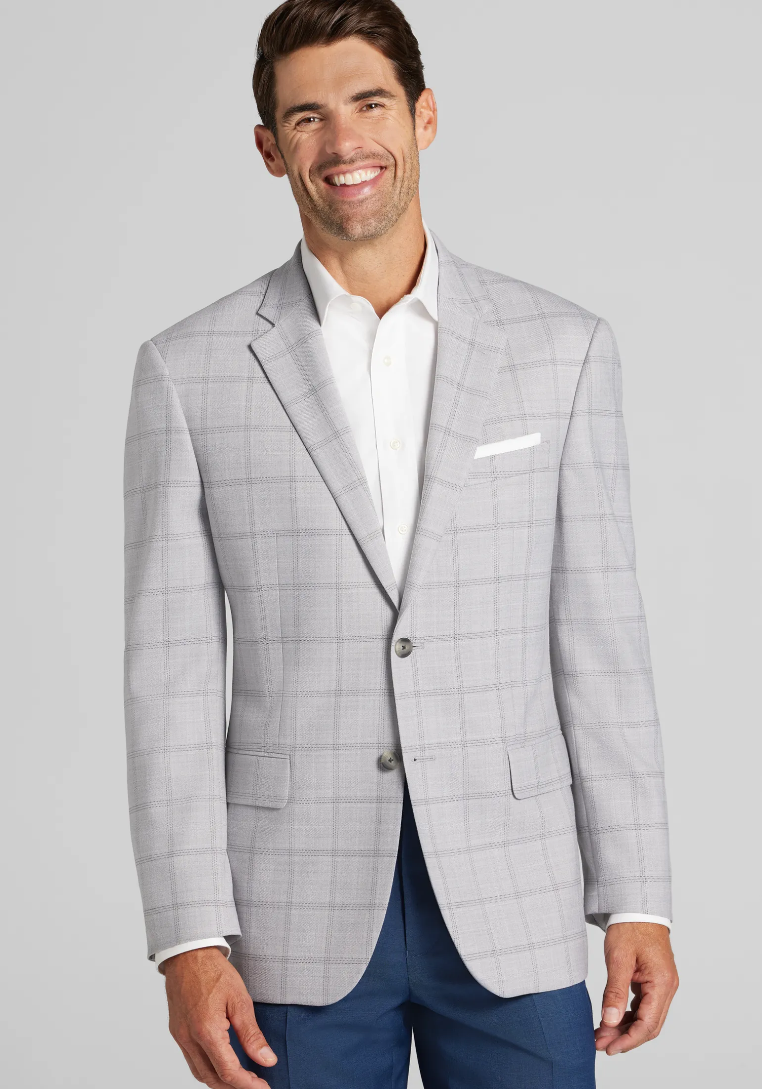 Traveler® COOLMOTION Tailored Fit Windowpane Sportcoat - Big & Tall