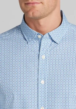Traveler® COOLMOTION Tailored Fit Tile Medallion 4-Way Stretch Button Up Shirt - Big & Tall