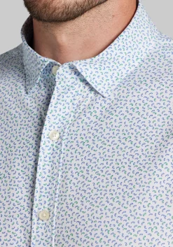 Traveler® COOLMOTION Tailored Fit Paisley Button Up Shirt - Big & Tall