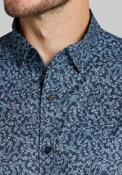 Traveler® COOLMOTION Tailored Fit Grapes 4-way Stretch Short Sleeve Button Up Shirt - Big & Tall