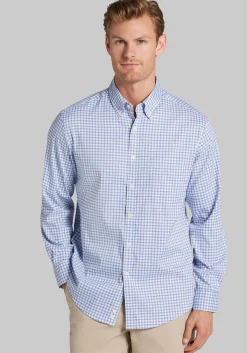 Traveler® COOLMOTION Tailored Fit Check 4-Way Stretch Button Up Shirt - Big & Tall