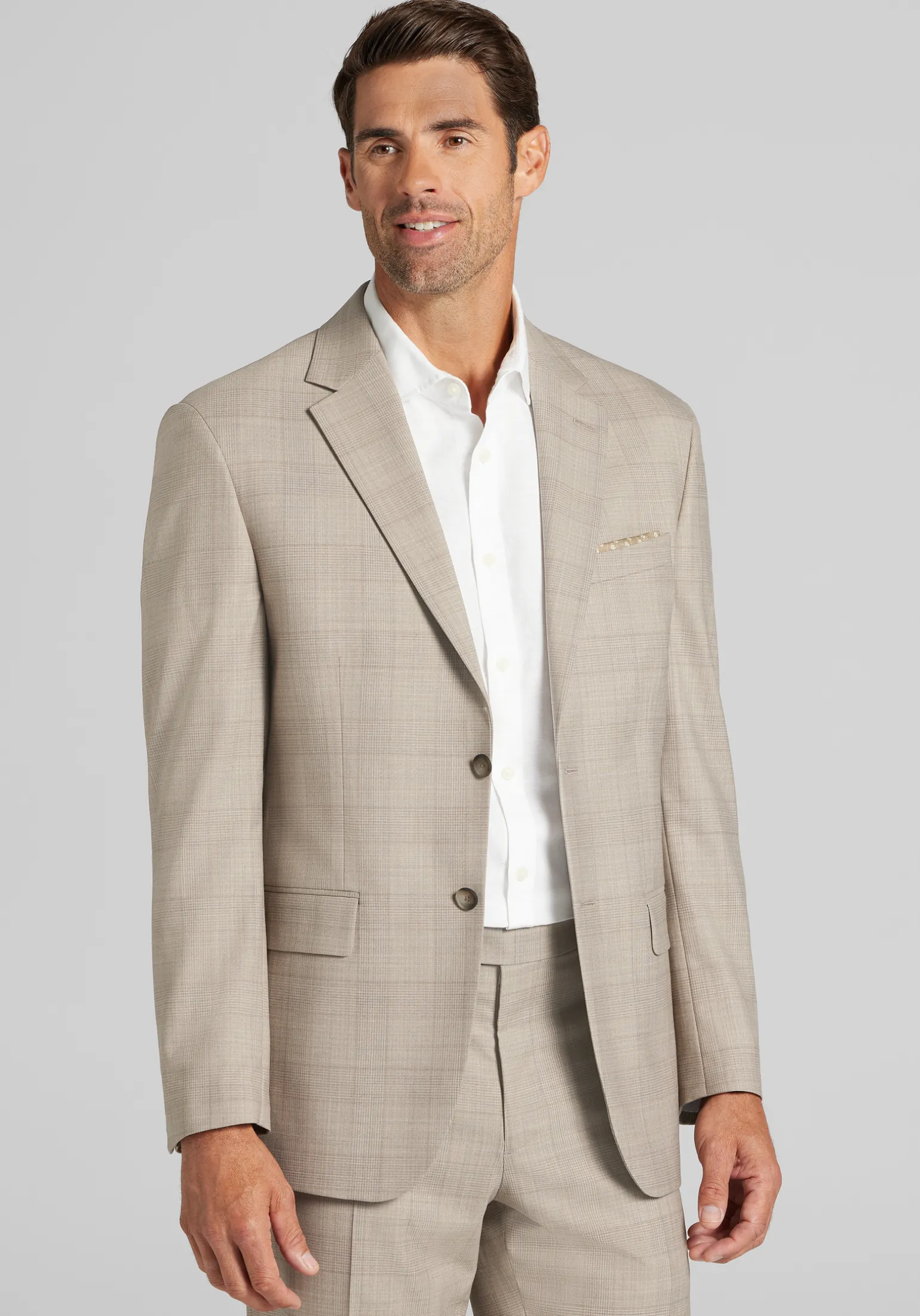 Traveler® COOLMOTION Tailored Fit Plaid Suit Jacket