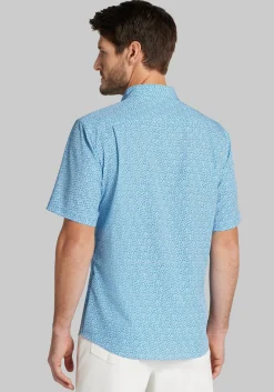 Traveler® COOLMOTION Tailored Fit Liberty Floral 4 Way Stretch Short Sleeve Button Up Shirt