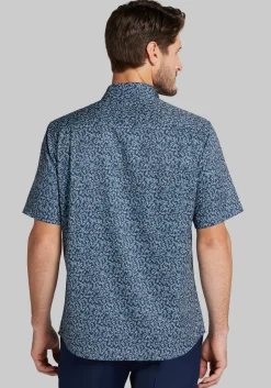 Traveler® COOLMOTION Tailored Fit Grapes 4-way Stretch Short Sleeve Button Up Shirt