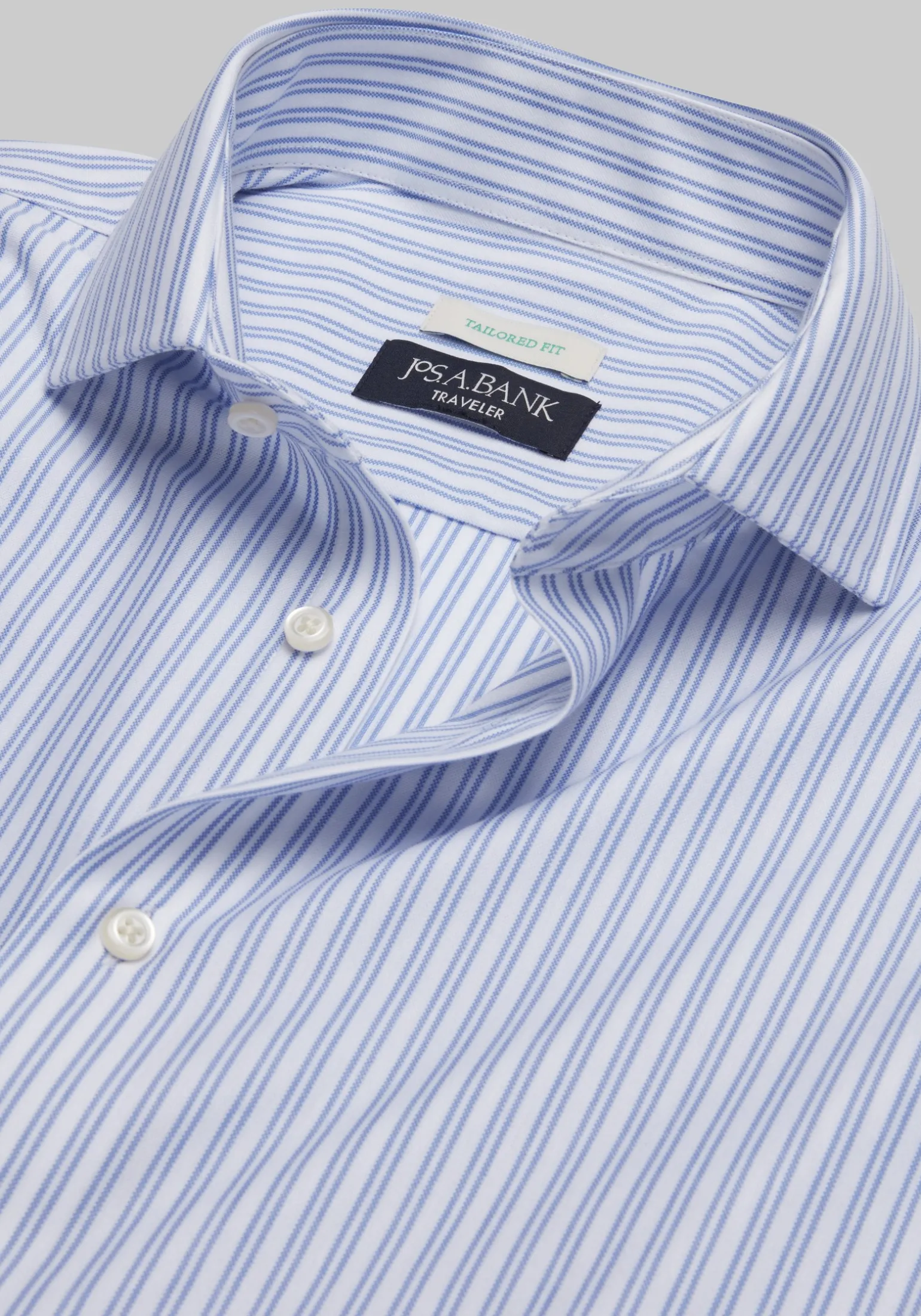 Traveler® COOLMOTION Tailored Fit Spread Collar Stripe Knit Dress Shirt