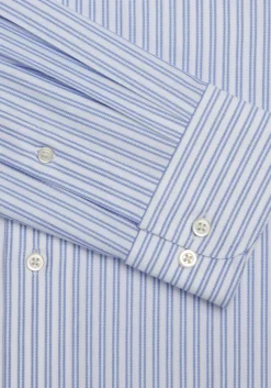 Traveler® COOLMOTION Tailored Fit Spread Collar Stripe Knit Dress Shirt