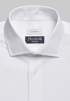 Traveler® COOLMOTION Tailored Fit Spread Collar Knit Solid Dress Shirt - Big & Tall