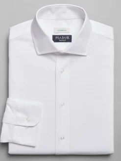 Traveler® COOLMOTION Tailored Fit Spread Collar Knit Solid Dress Shirt - Big & Tall