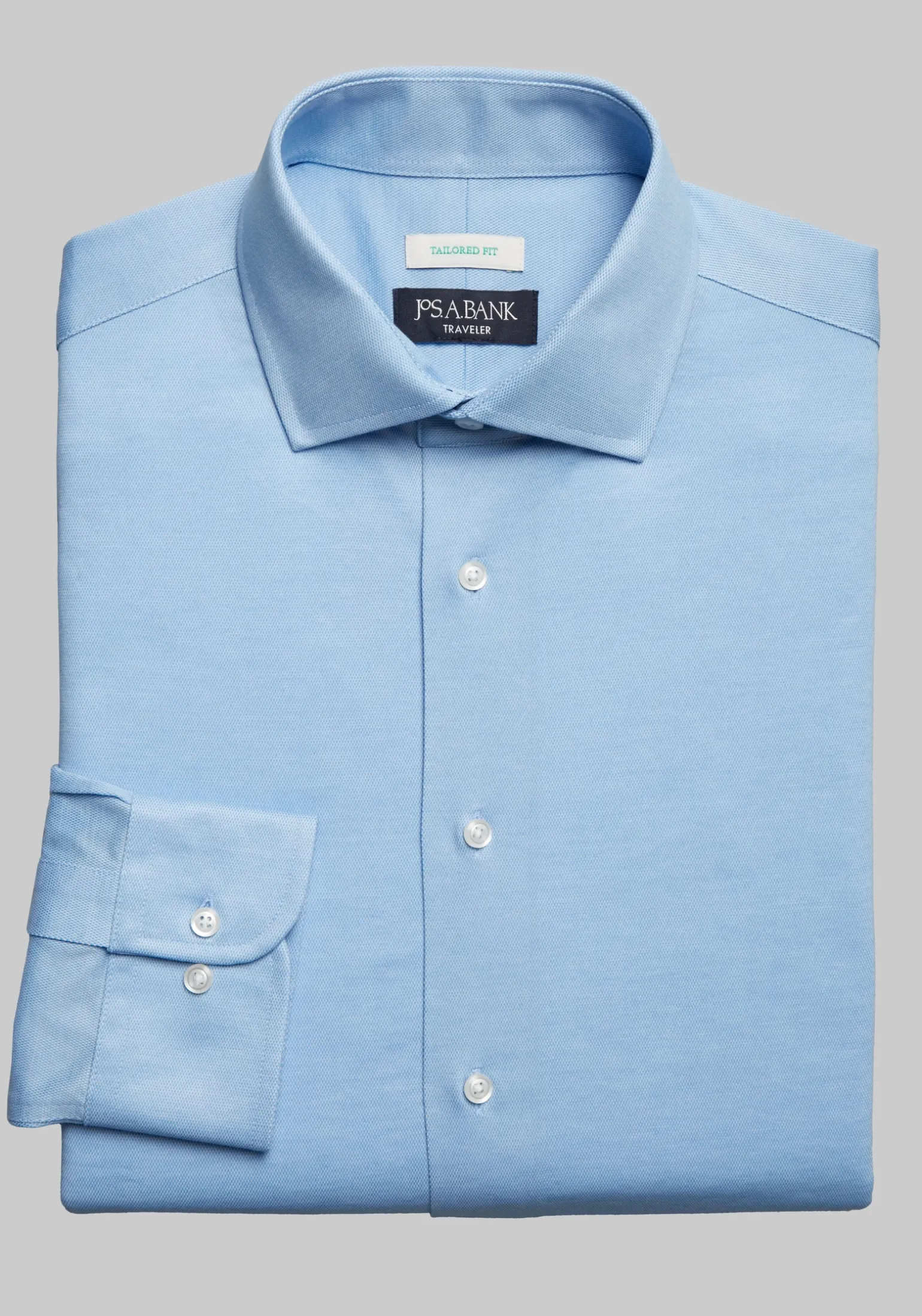 Traveler® COOLMOTION Tailored Fit Spread Collar Knit Solid Dress Shirt - Big & Tall