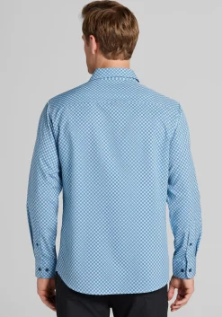 Traveler® COOLMOTION Tailored Fit Geometric 4-Way Stretch Button Up Shirt