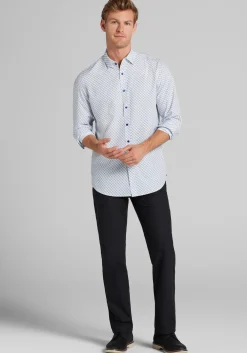 Traveler® COOLMOTION Tailored Fit Diamond Geo 4-Way Stretch Button Up Shirt