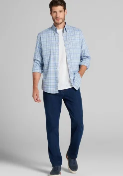 Traveler® COOLMOTION Tailored Fit Plaid 4-Way Stretch Button Up Shirt