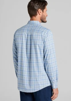 Traveler® COOLMOTION Tailored Fit Plaid 4-Way Stretch Button Up Shirt