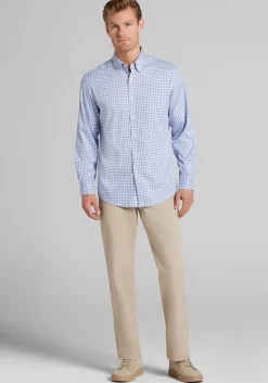 Traveler® COOLMOTION Tailored Fit Check 4-Way Stretch Button Up Shirt