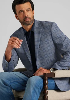 Traveler® COOLMOTION Traditional Fit Plaid Sportcoat