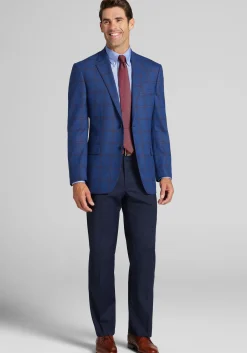 Traveler® COOLMOTION Traditional Fit Windowpane Sportcoat