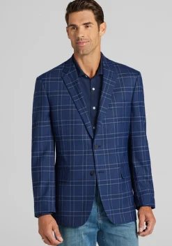 Traveler® COOLMOTION Traditional Fit Plaid Sportcoat - Big & Tall