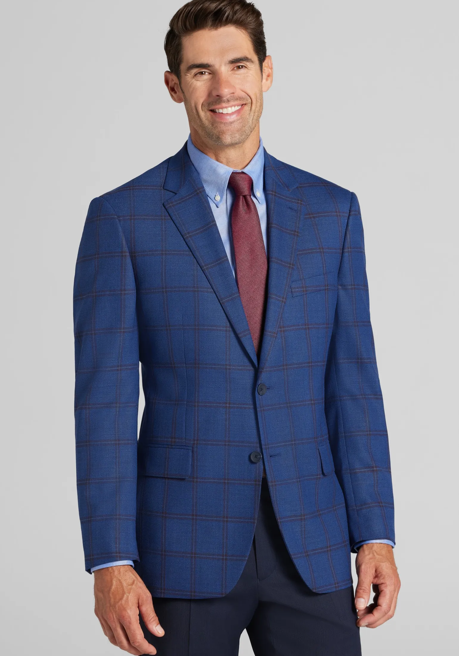 Traveler® COOLMOTION Traditional Fit Windowpane Sportcoat - Big & Tall