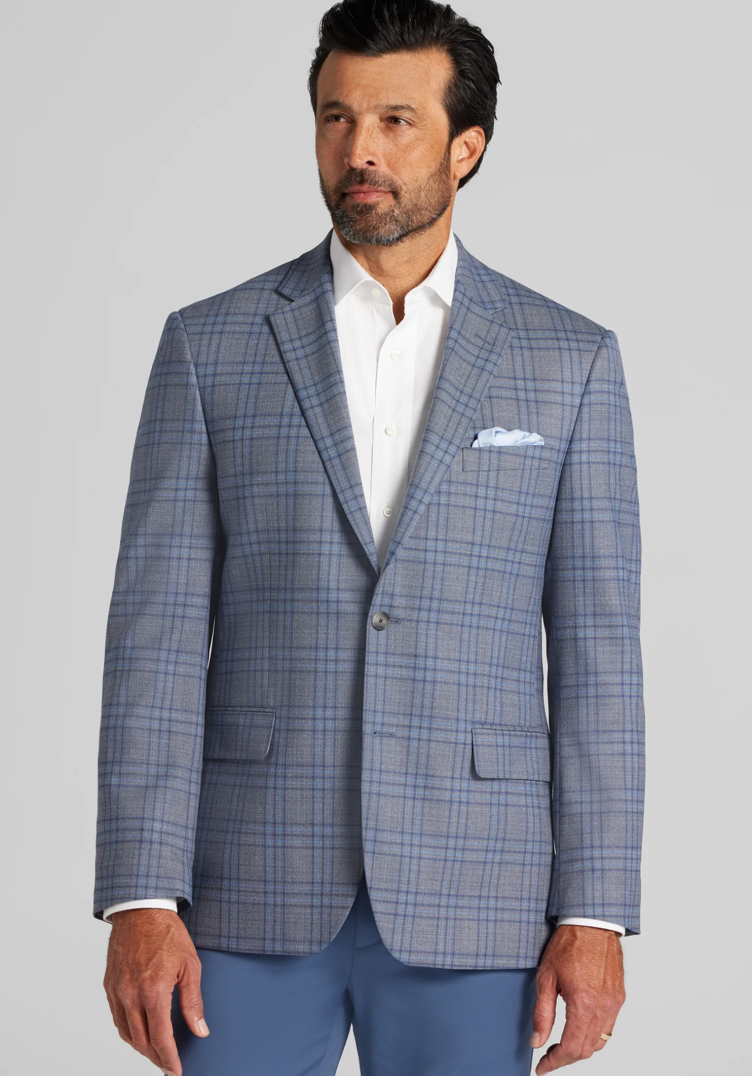 Traveler® COOLMOTION Traditional Fit Plaid Sportcoat - Big & Tall