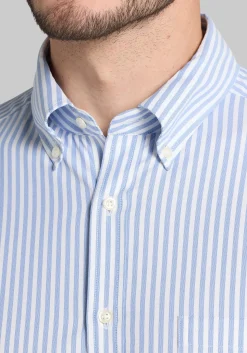 Traveler® Performance Tailored Fit Bengal Stripe Button Up Shirt - Big & Tall