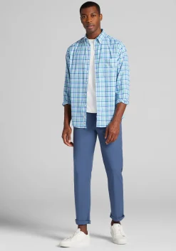Traveler® Performance Tailored Fit Plaid Button Up Shirt