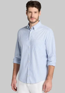 Traveler® Performance Tailored Fit Bengal Stripe Button Up Shirt