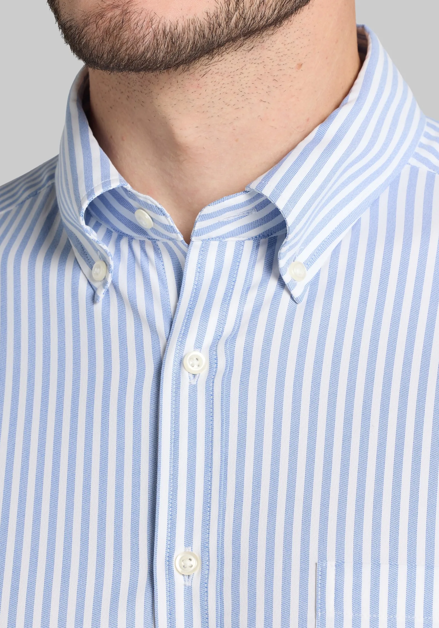 Traveler® Performance Tailored Fit Bengal Stripe Button Up Shirt