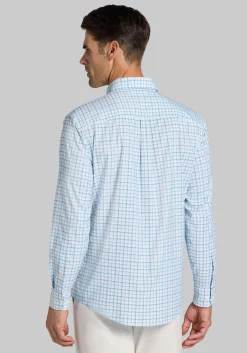 Traveler® Performance Tailored Fit Medium Grid Button Up Shirt