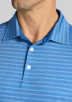 Traveler® Performance Tailored Fit Birdseye Stripe Polo