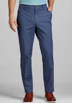 Traveler® Performance Tailored Fit Cotton Blend Flat Front Golf Chinos