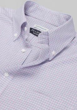 Traveler® Traditional Fit Mini Plaid Dress Shirt
