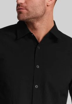 Vintage & Black Traditional Fit Mini Seersucker Button Up Shirt