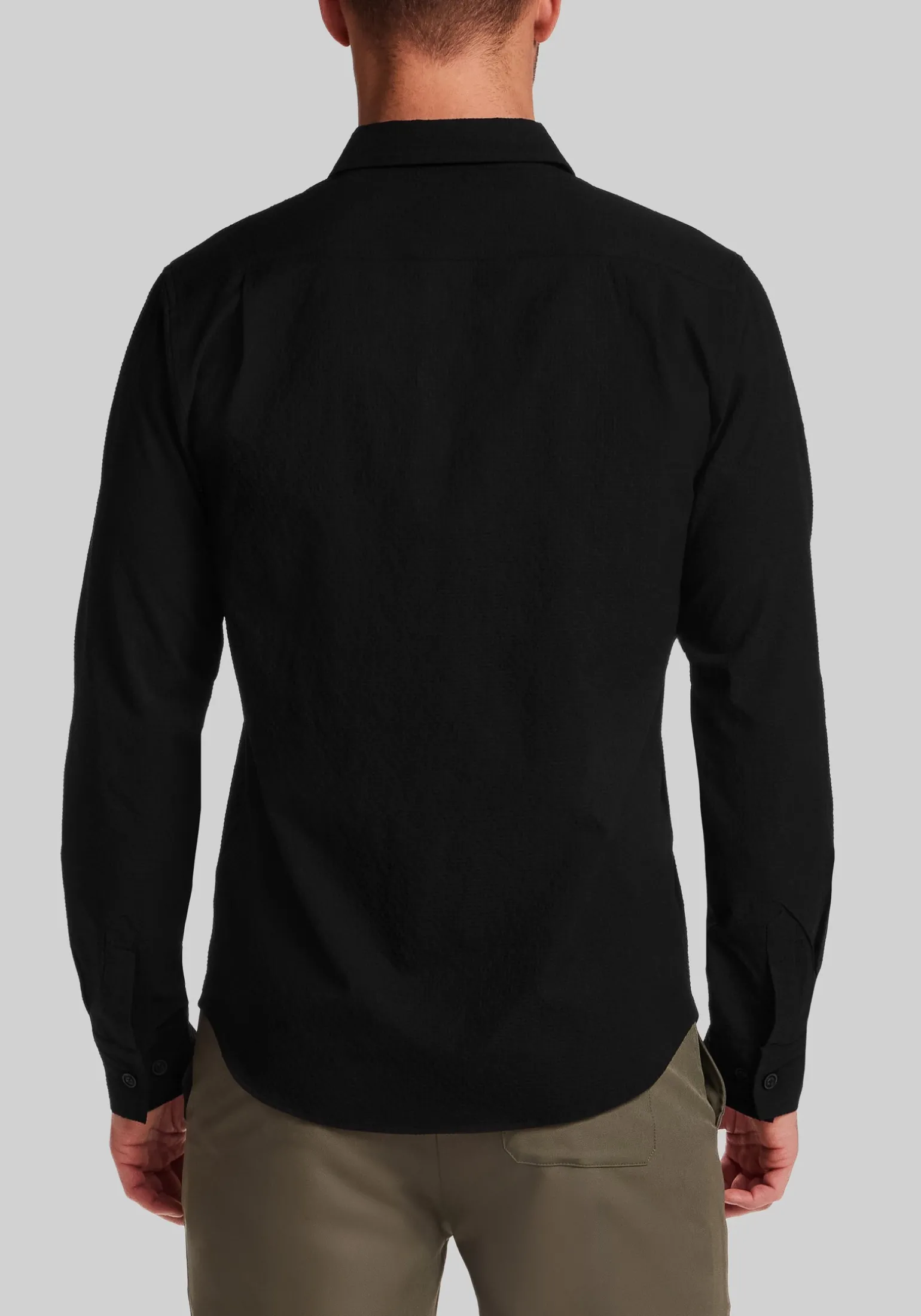 Vintage & Black Traditional Fit Mini Seersucker Button Up Shirt