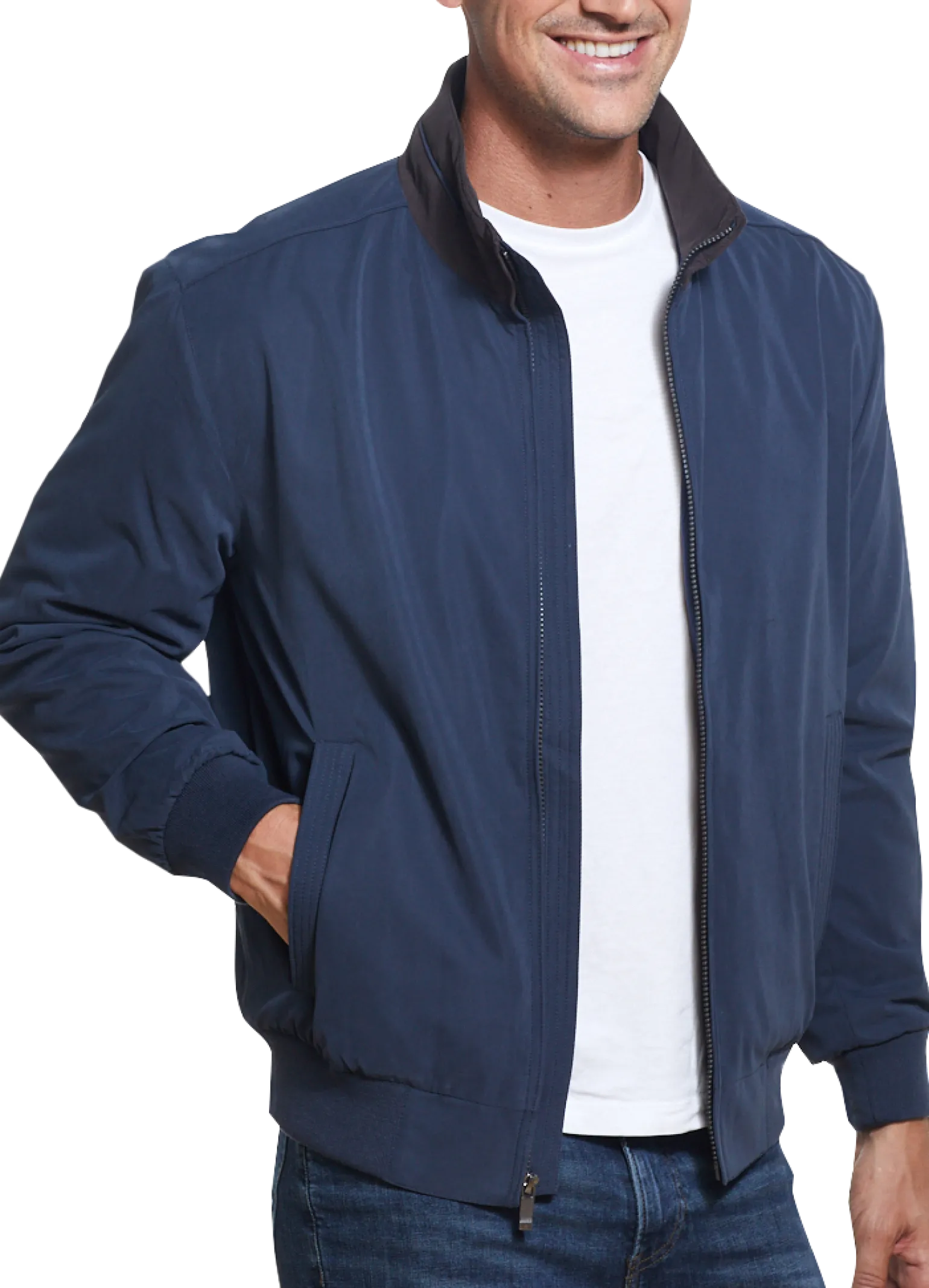 Weatherproof Tailored Fit Microfiber Fleece-Lined Bomber Jacket
