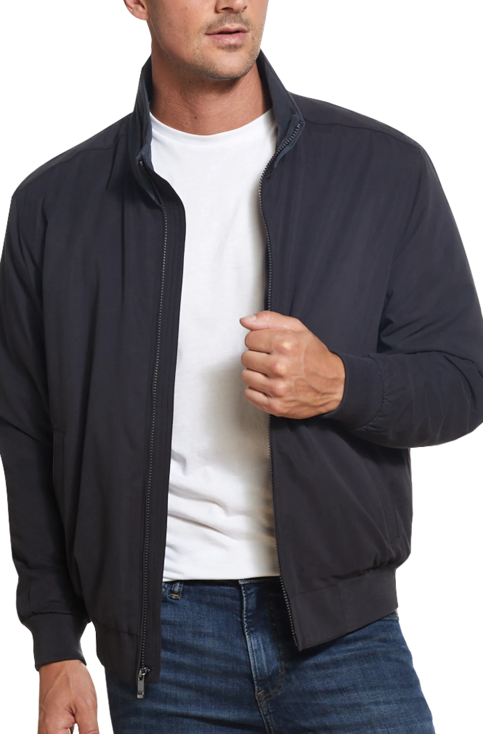Weatherproof Tailored Fit Microfiber Fleece-Lined Bomber Jacket