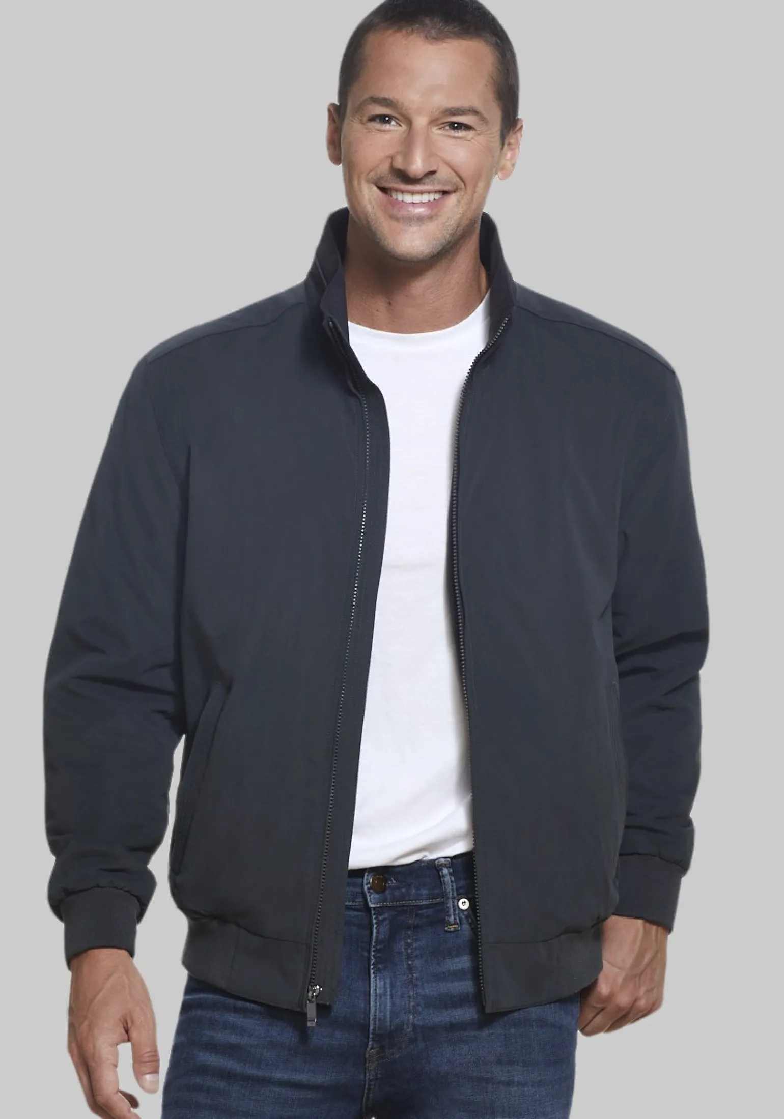 Weatherproof Tailored Fit Microfiber Fleece-Lined Bomber Jacket