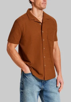 Weatherproof Vintage Structural Pique Short Sleeve Camp Shirt