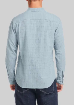Weatherproof Vintage Tailored Fit Horizontal Crinkle Dobby Button Up Shirt