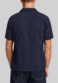 Weatherproof Vintage Traditional Fit Dobby Seersucker Vertical Text Shirt