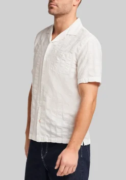 Weatherproof Vintage Traditional Fit Dobby Seersucker Vertical Text Shirt