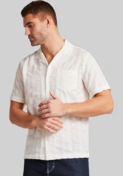 Weatherproof Vintage Traditional Fit Dobby Seersucker Vertical Text Shirt